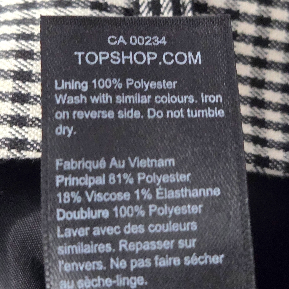 Topshop Black and White Checkered Mini Skirt NWT US Size 8 - Picture 13 of 13